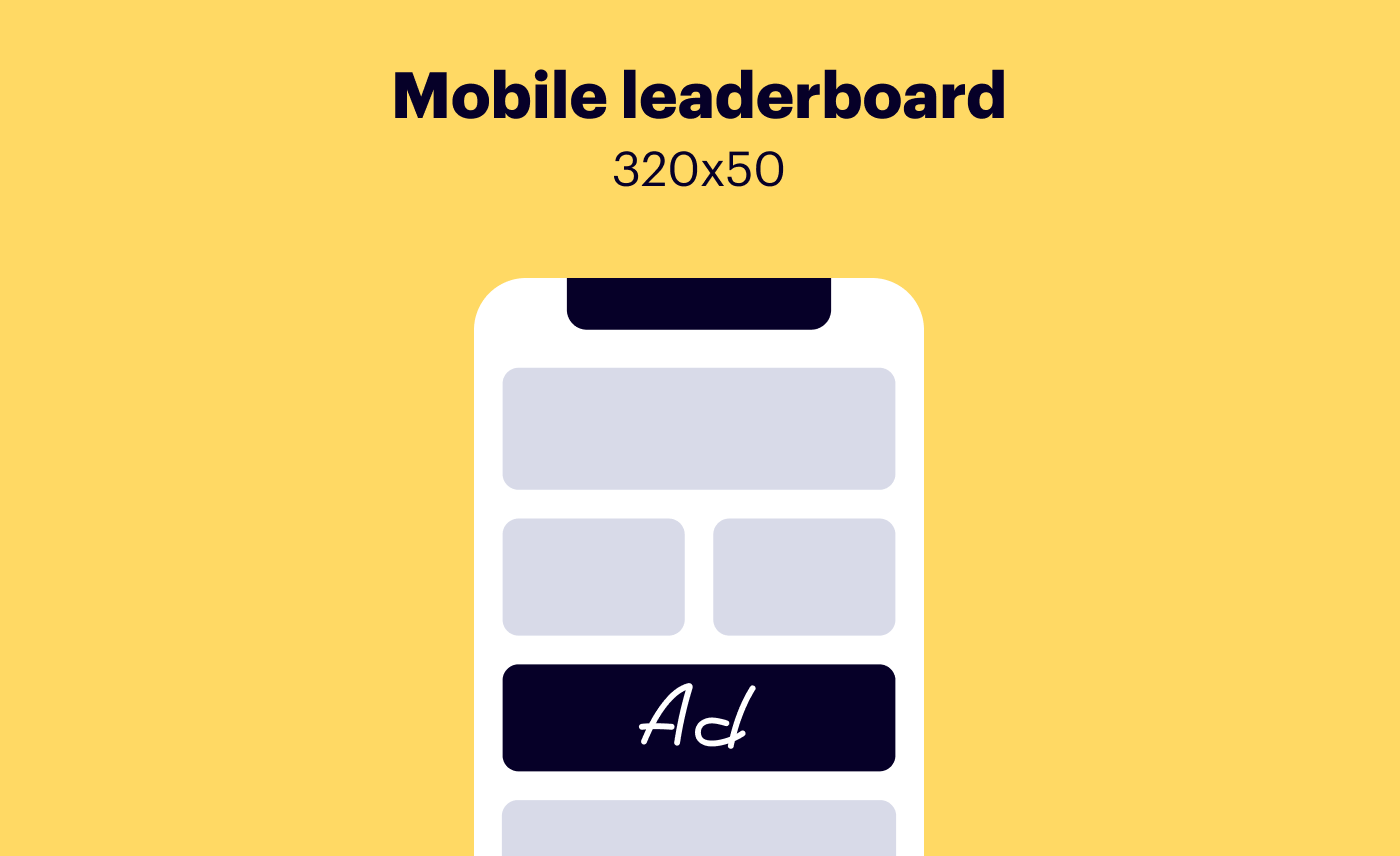 Mobile leaderboard Ad Size