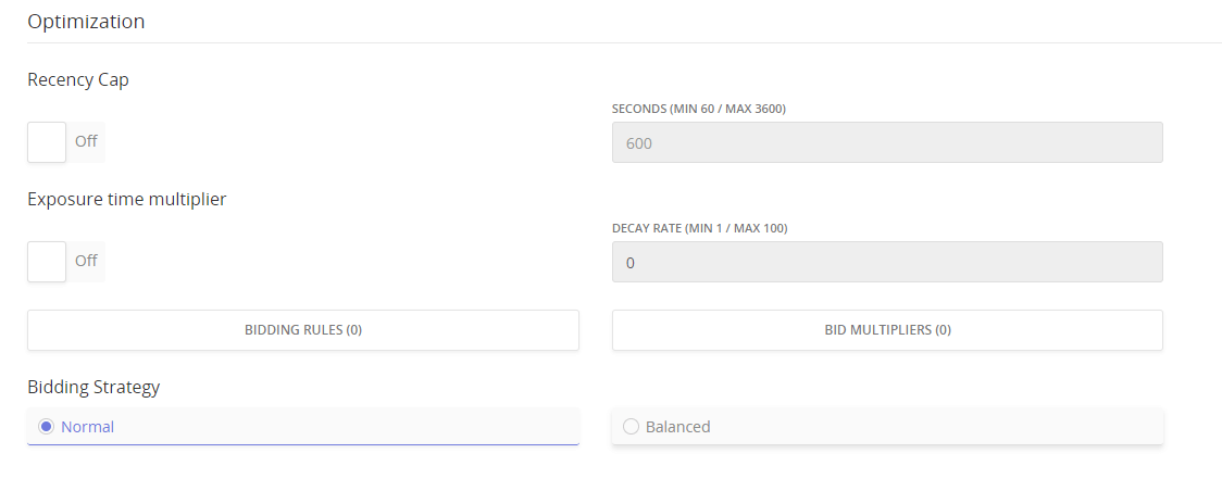 Epom campaign optimization tab