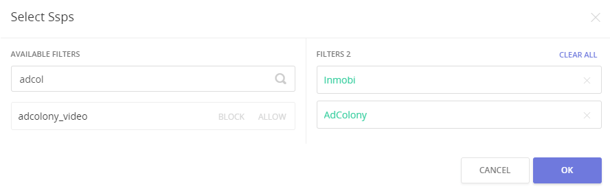 Supply side platform settings