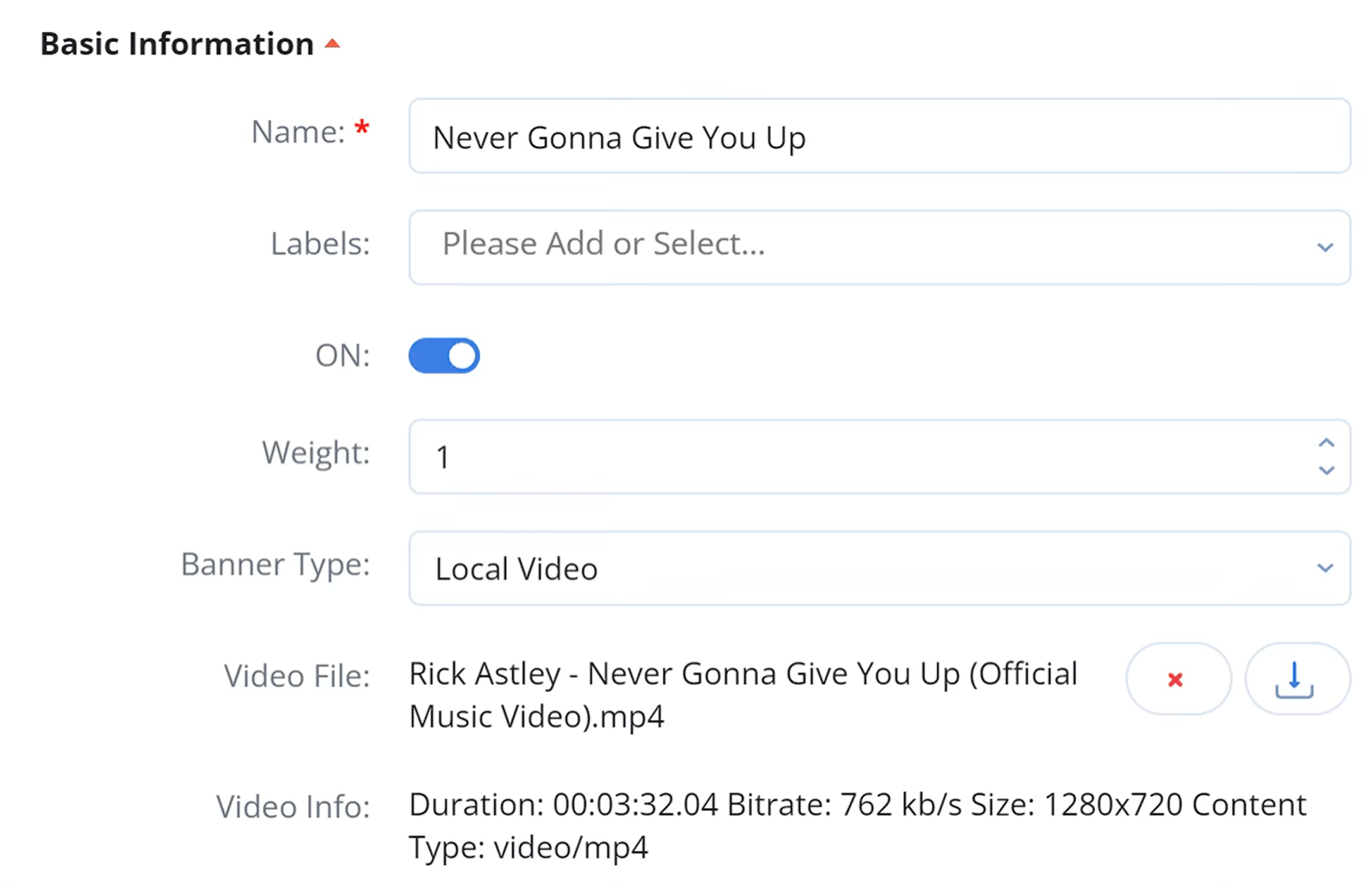 completing creative information