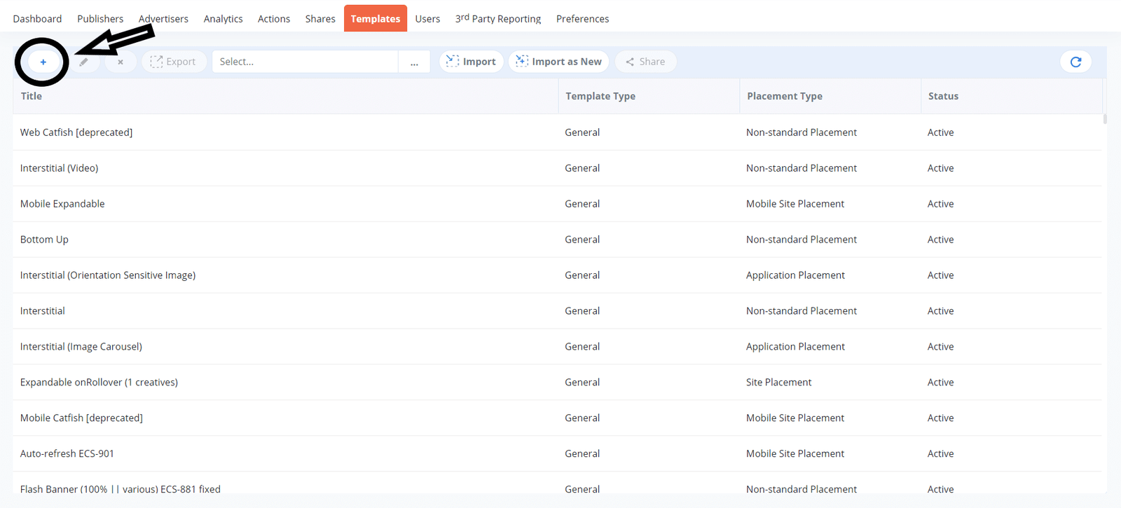 Rich media templates ad server