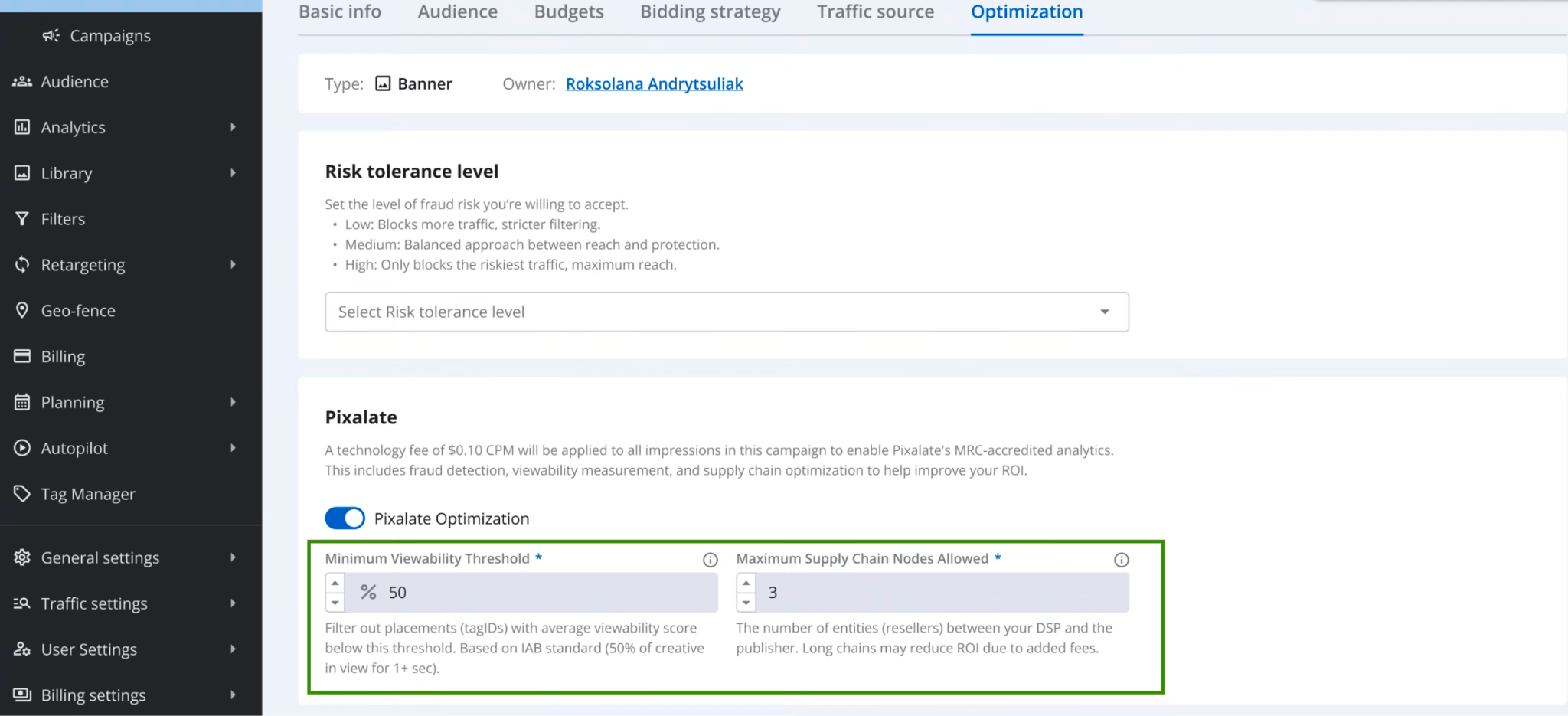 Pixalate post-bid optimization in Epom ad platform